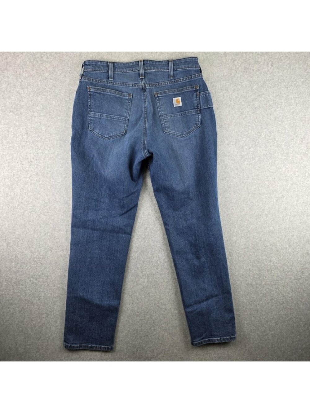 Carhartt Jeans Womens 8 Short Relaxed Fit Straight Blue Stretch Denim Mid Rise